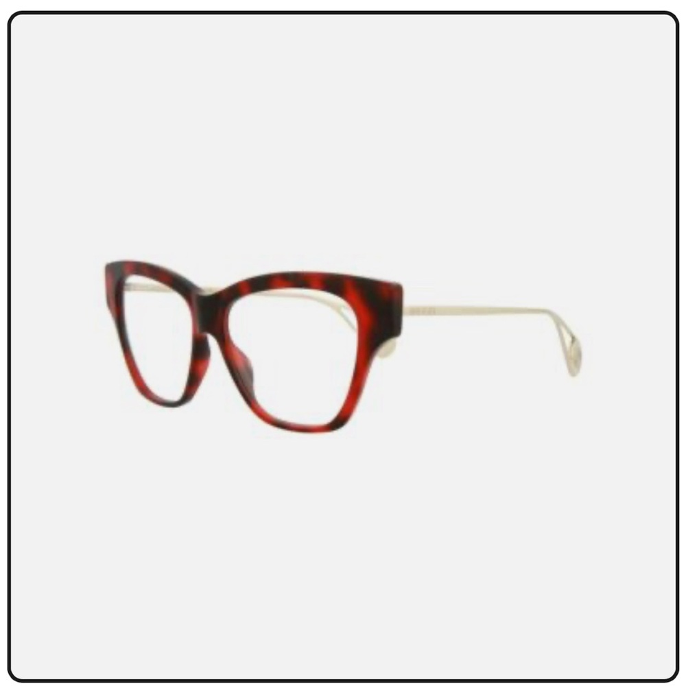 New Gucci Optical Frames Red Tortoiseshell Pattern Contemporary Design